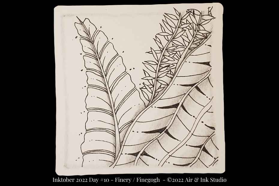 Zentangle Inktober Tangles Day 10 – FINERY / FINEGOGH