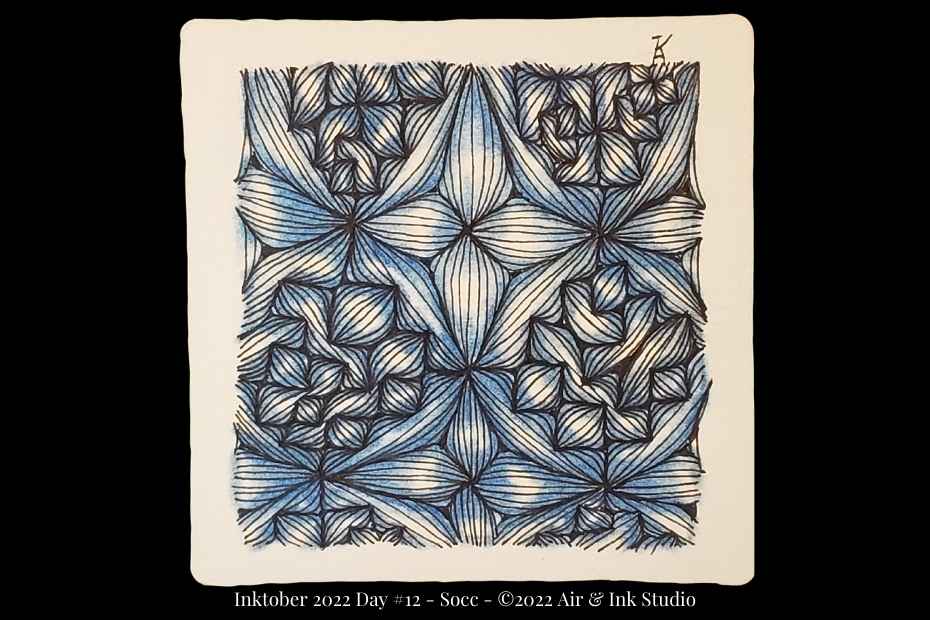 Zentangle Inktober Tangles Day 12 SOCC Air & Ink Studio