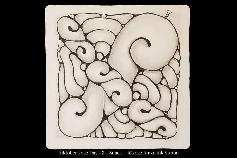 Zentangle Inktober Tangles Day 8 – SNACK