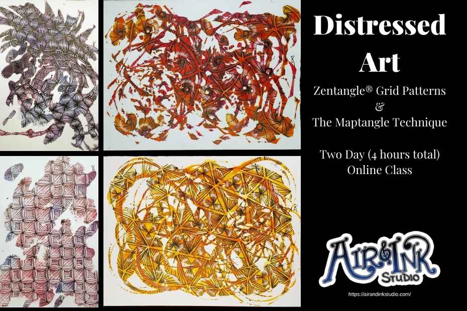 Distressed Art Zentangle® & Watercolor Class