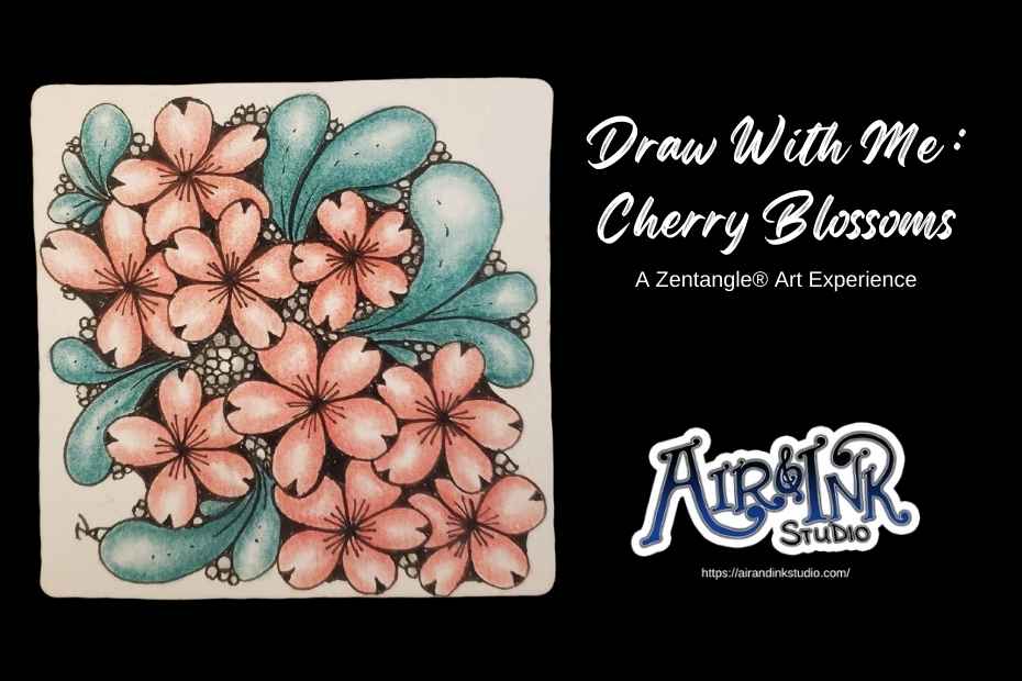 Draw With Me: Cherry Blossoms Zentangle Design